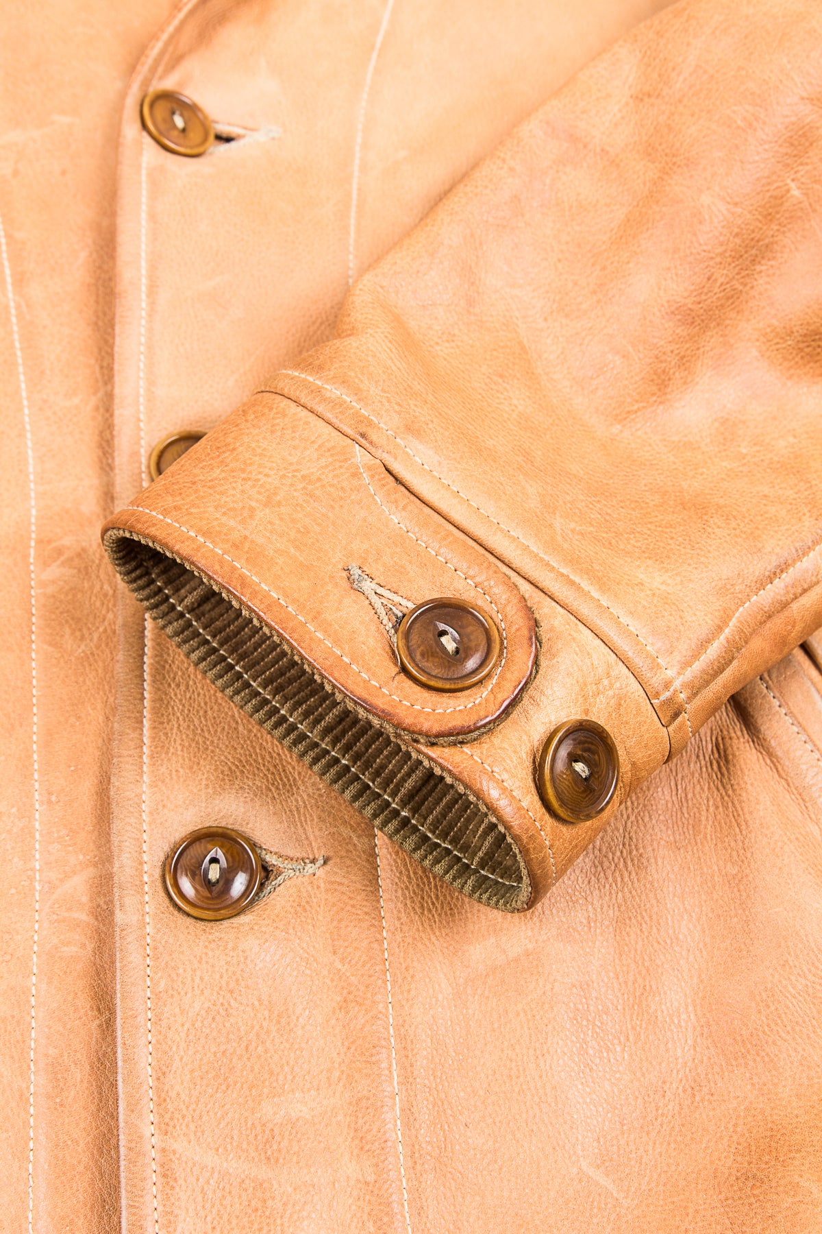 Second Hand Mister Freedom Natural Campus Leather Jacket Veg Tanned