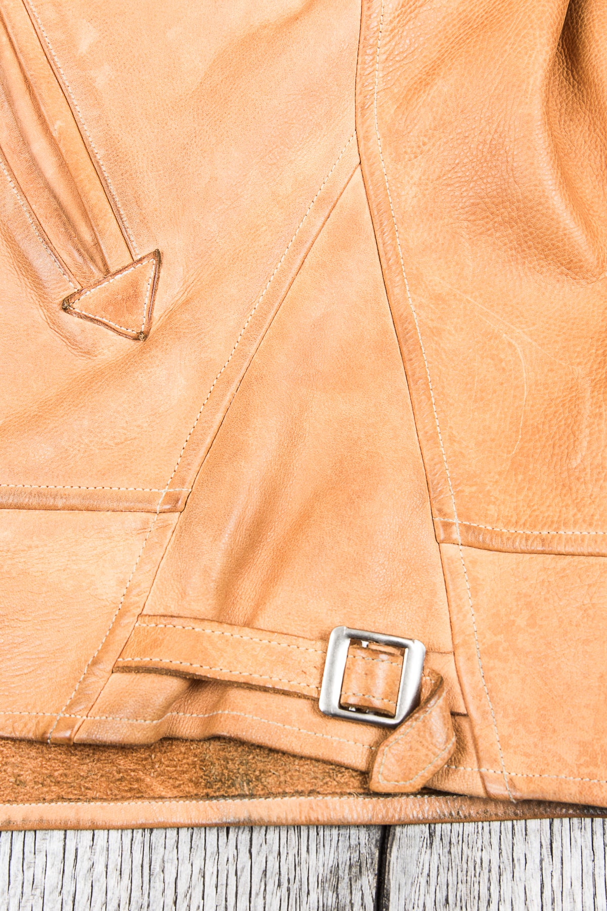 Second Hand Mister Freedom Natural Campus Leather Jacket Veg Tanned