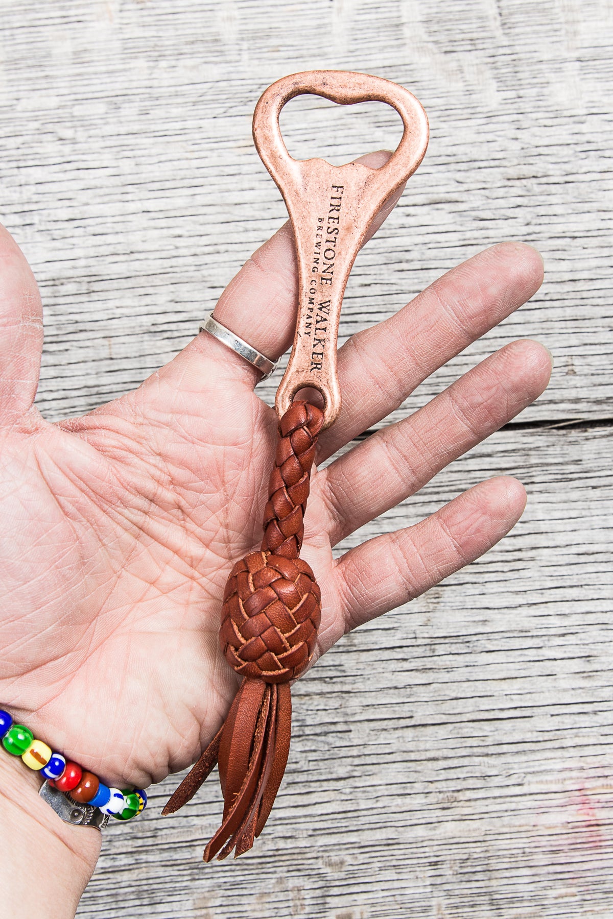 Lone Wolf Leather Braided Bottle Opener Tärnsjö Saddle Tan Veg Tanned
