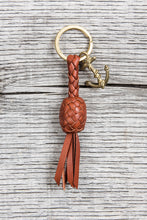 Lone Wolf Leather Braided Anchor Key Ring Tärnsjö Saddle Tan Veg Tanned