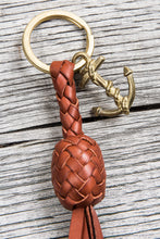 Lone Wolf Leather Braided Anchor Key Ring Tärnsjö Saddle Tan Veg Tanned