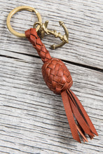 Lone Wolf Leather Braided Anchor Key Ring Tärnsjö Saddle Tan Veg Tanned