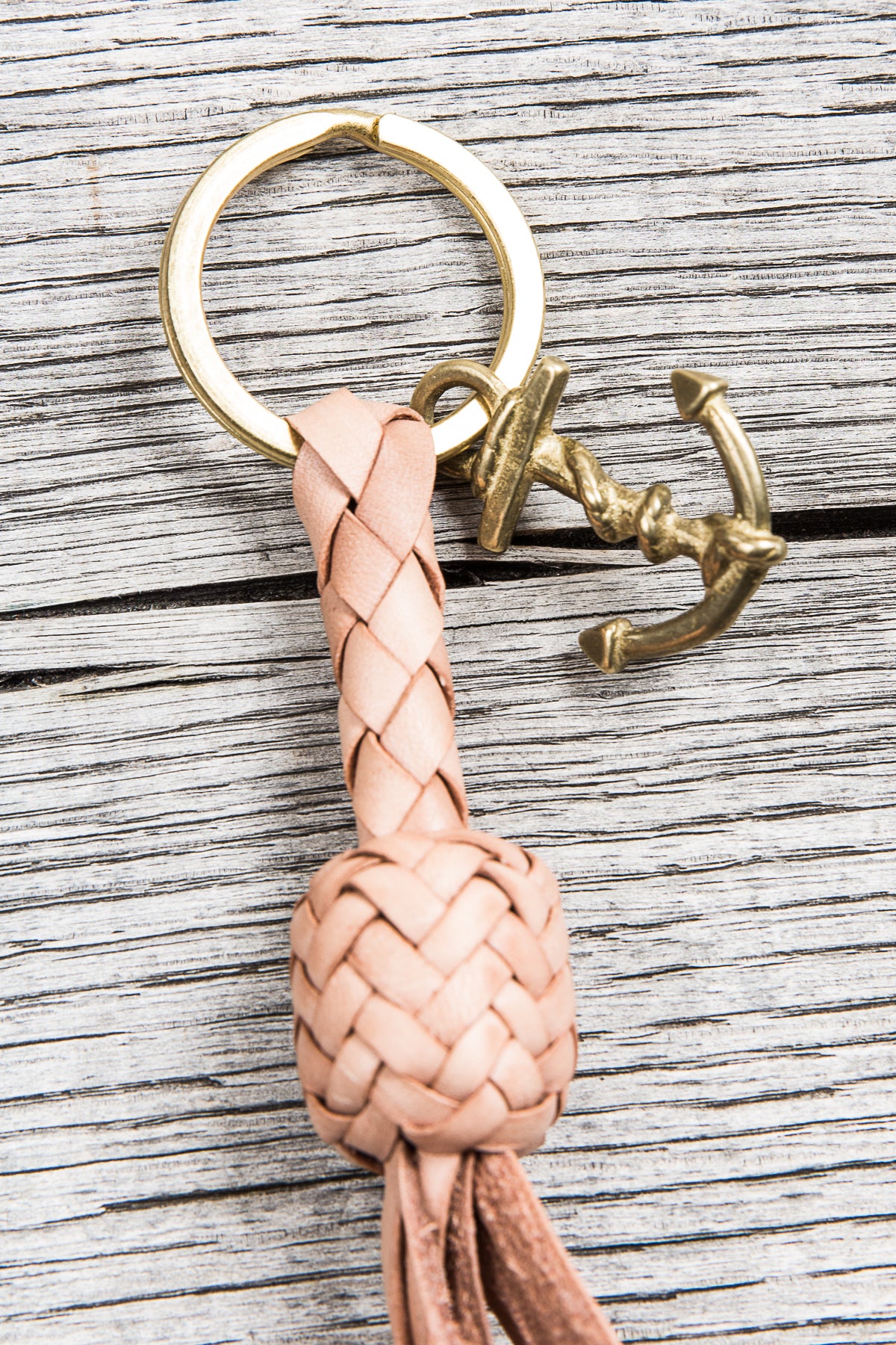 Lone Wolf Leather Braided Anchor Key Ring Tärnsjö Natural Veg Tanned