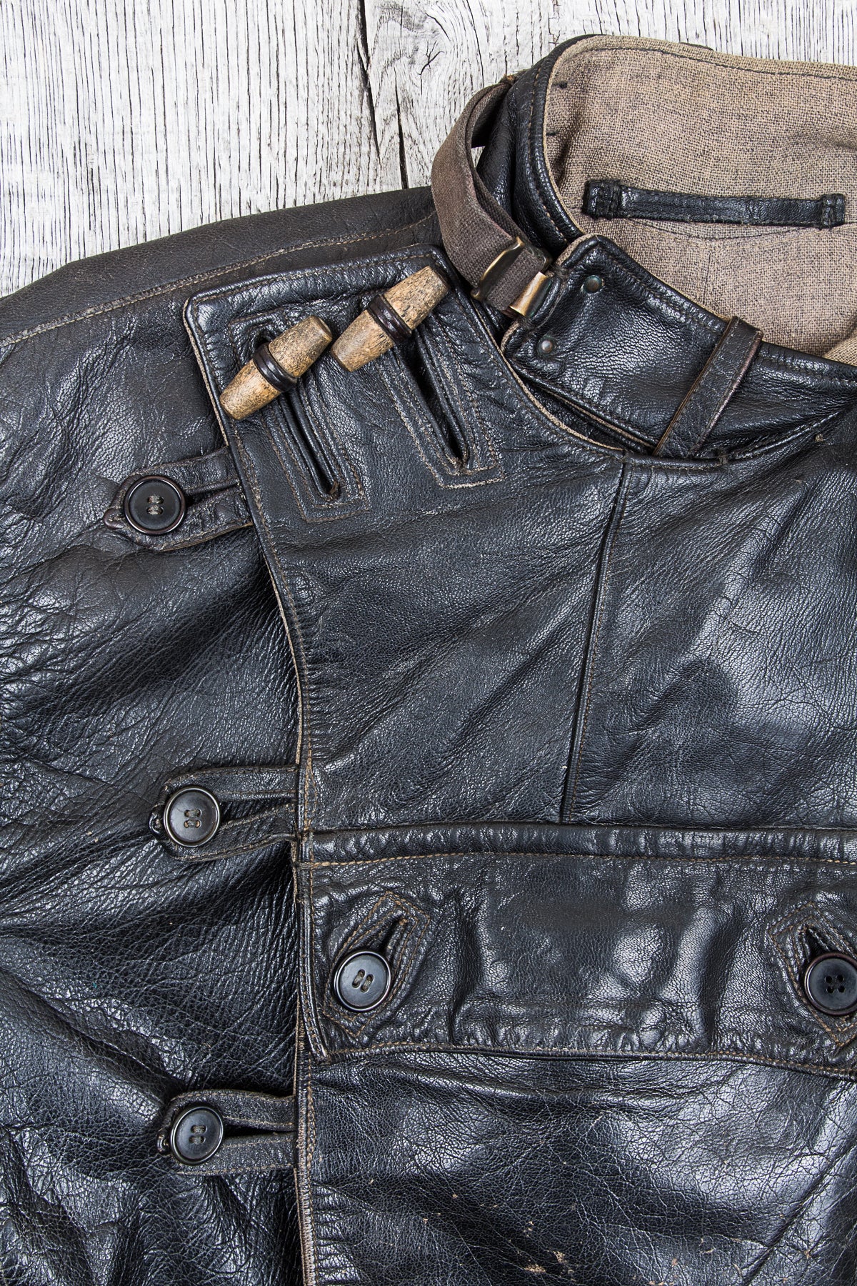 Vintage Swedish Army Dispatch Riders Leather Jacket "Ordonnansjacka"