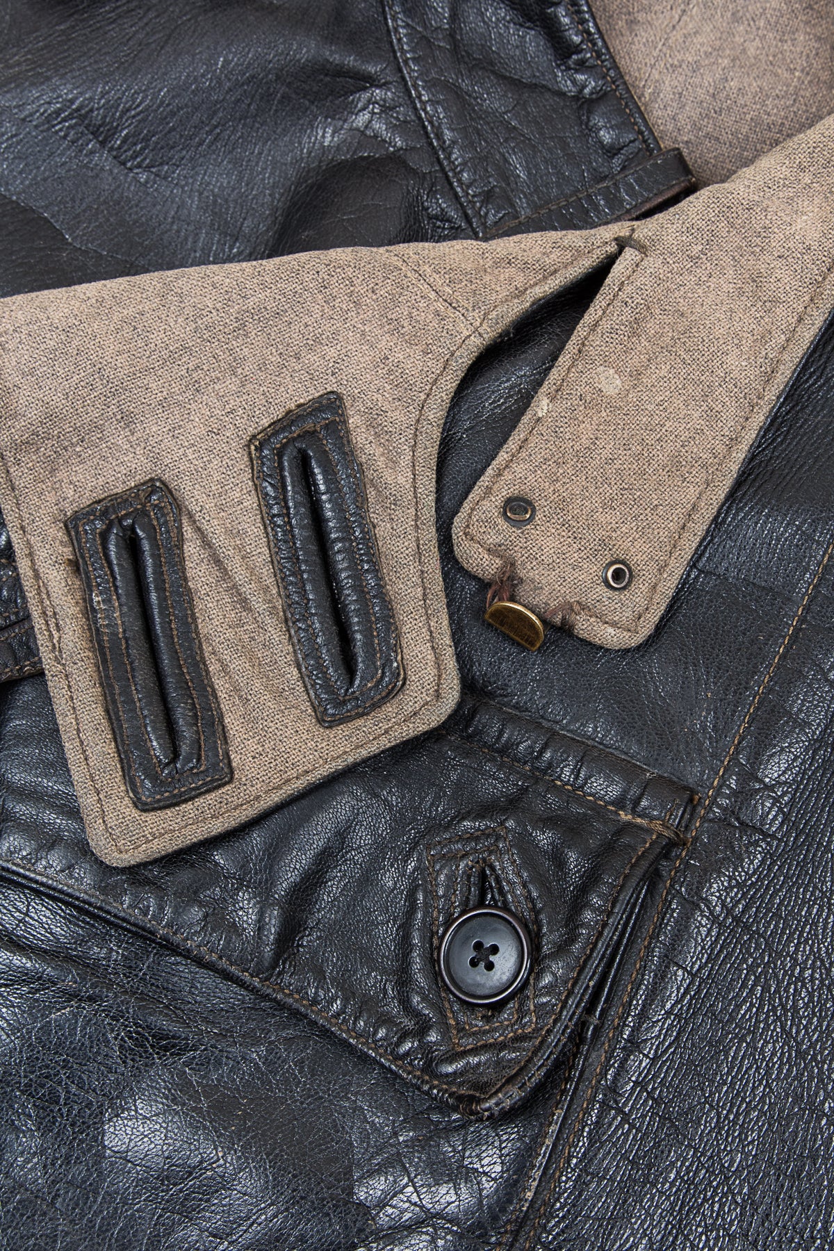 Vintage Swedish Army Dispatch Riders Leather Jacket "Ordonnansjacka"