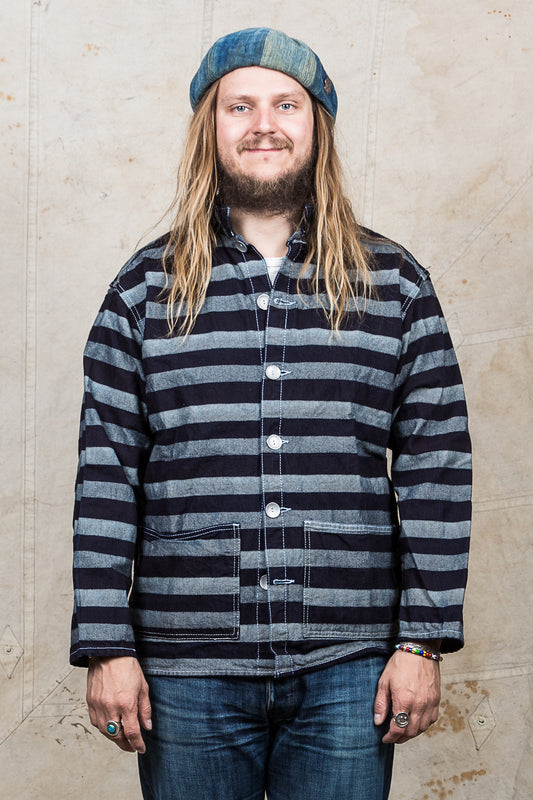 Tender 490 Floor Shirt Bold Indigo Weaver's Blanket Stripe