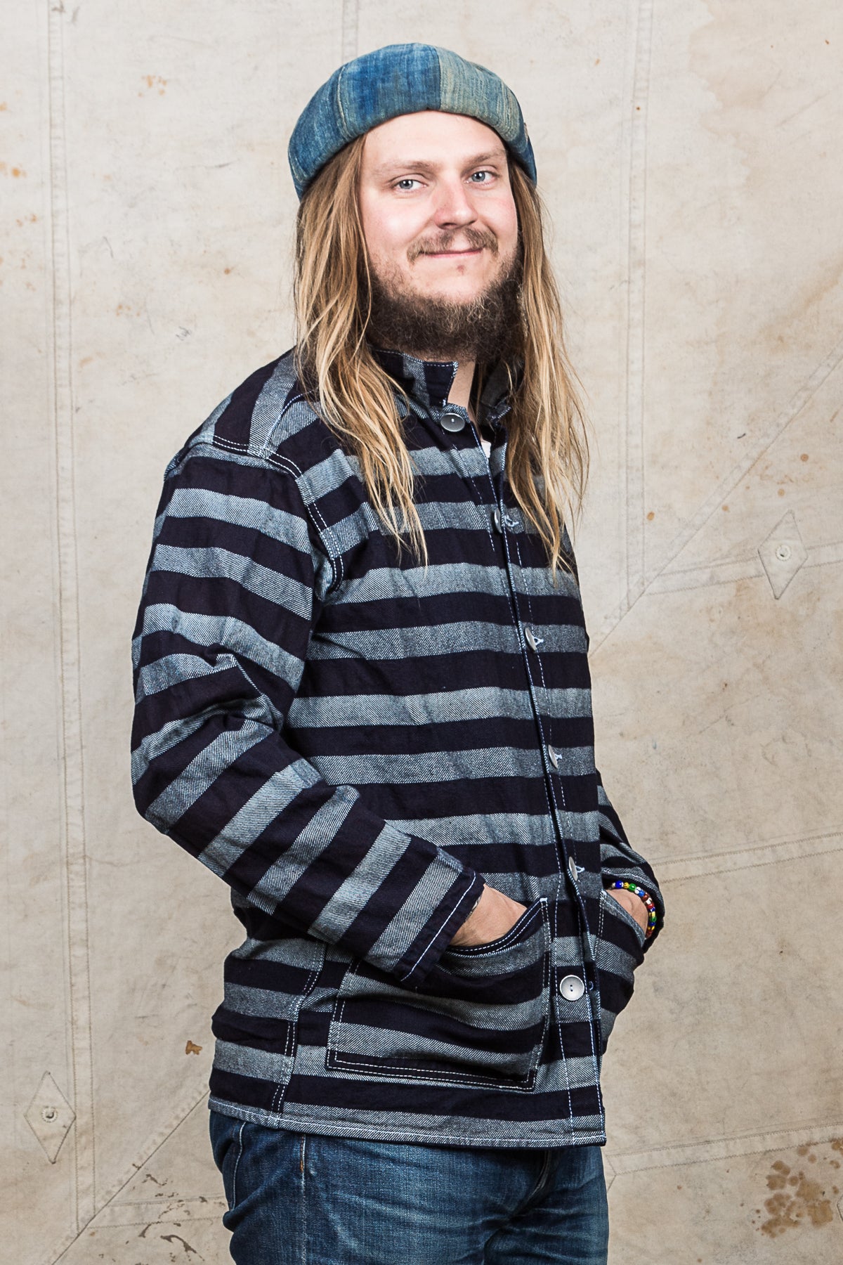 Tender 490 Floor Shirt Bold Indigo Weaver's Blanket Stripe