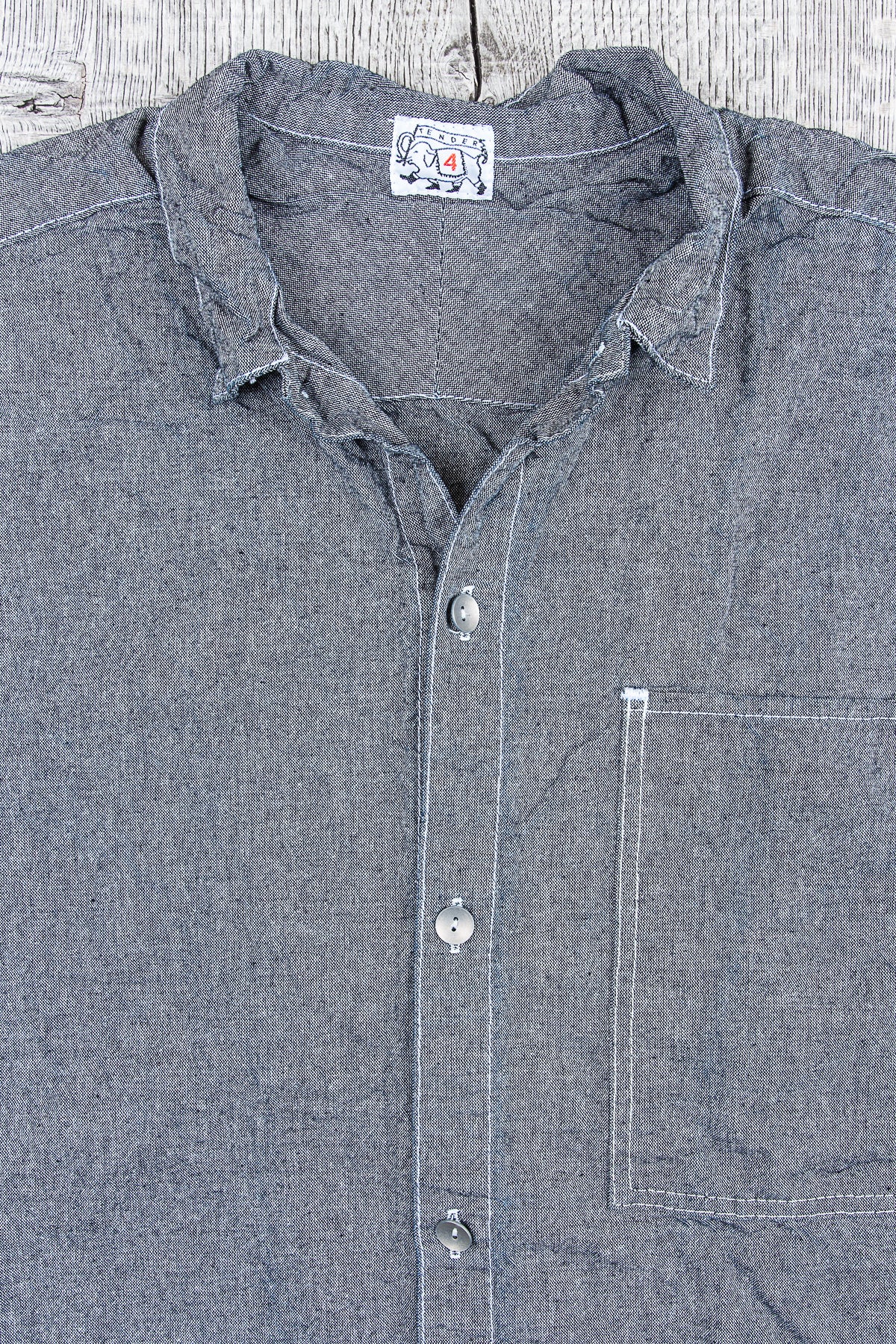Tender 492 Long Sleeved Bench Shirt Indigo Covert