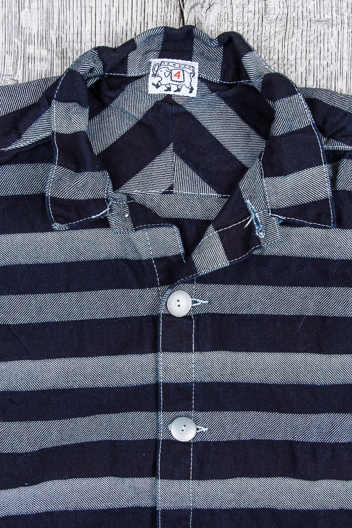 Tender 490 Floor Shirt Bold Indigo Weaver's Blanket Stripe