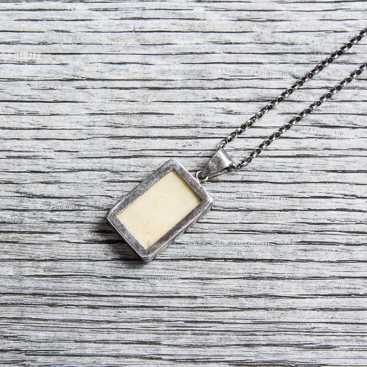 Vintage Hearts of Ten Playing Card Silver Necklace