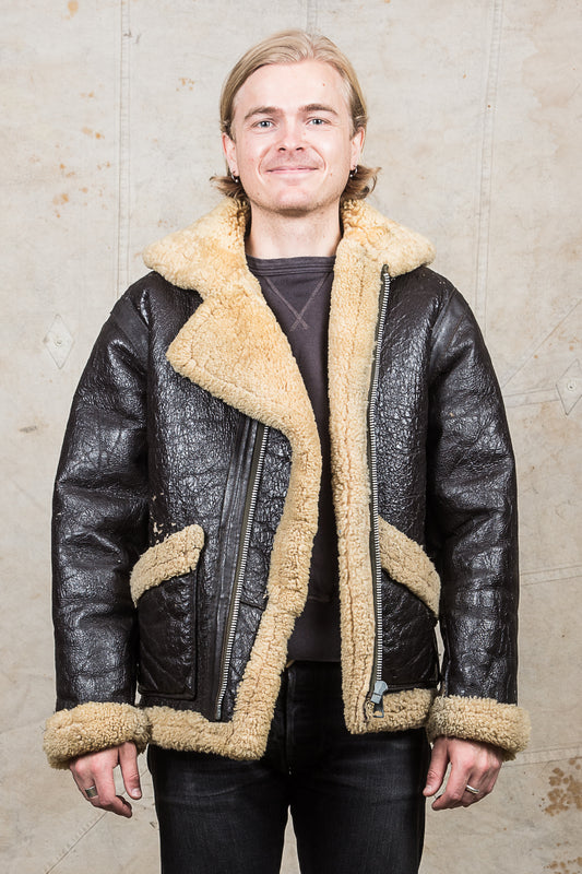 Vintage 1950s Sheepskin Mark VI Flying Jacket