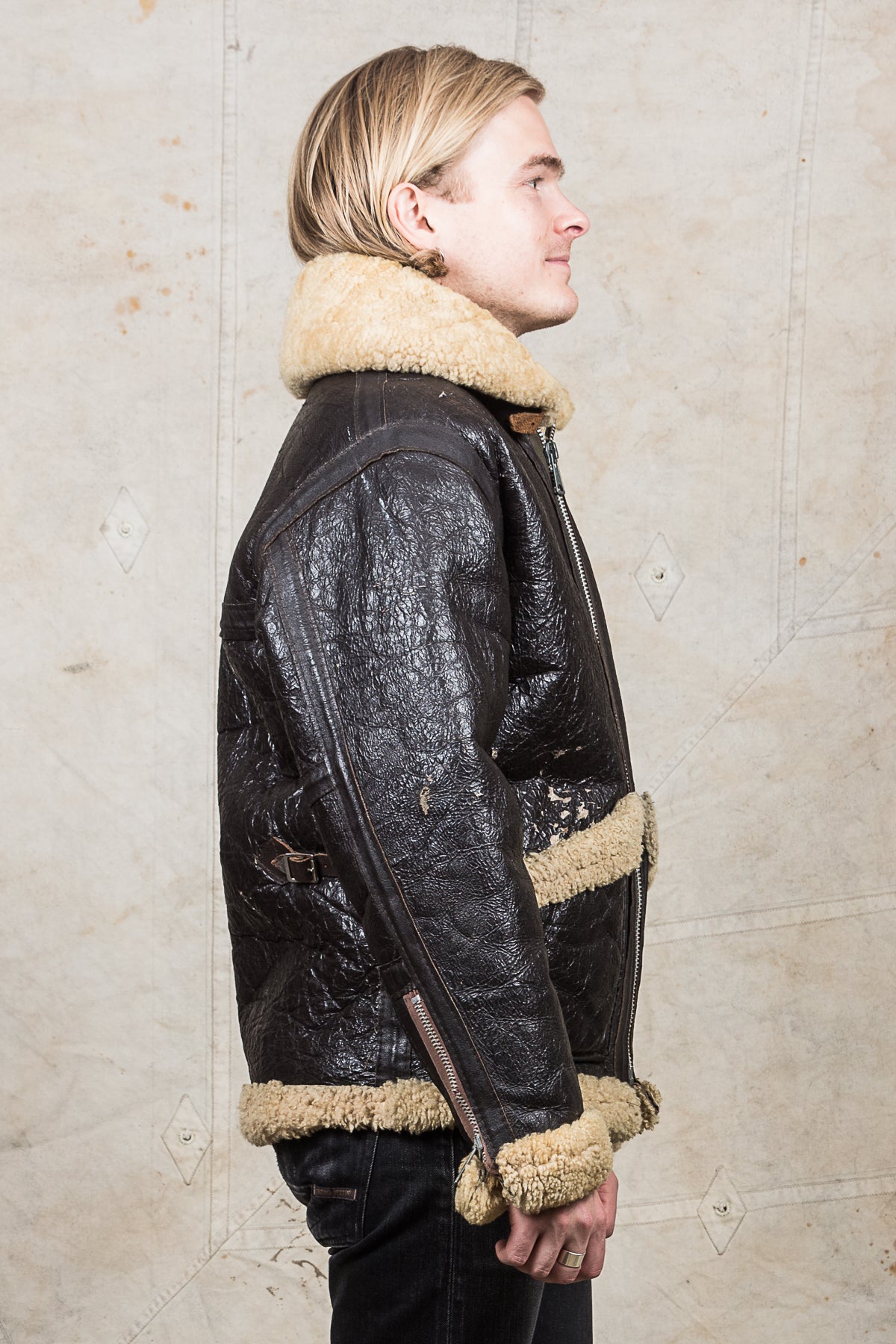 Vintage 1950s Sheepskin Mark VI Flying Jacket
