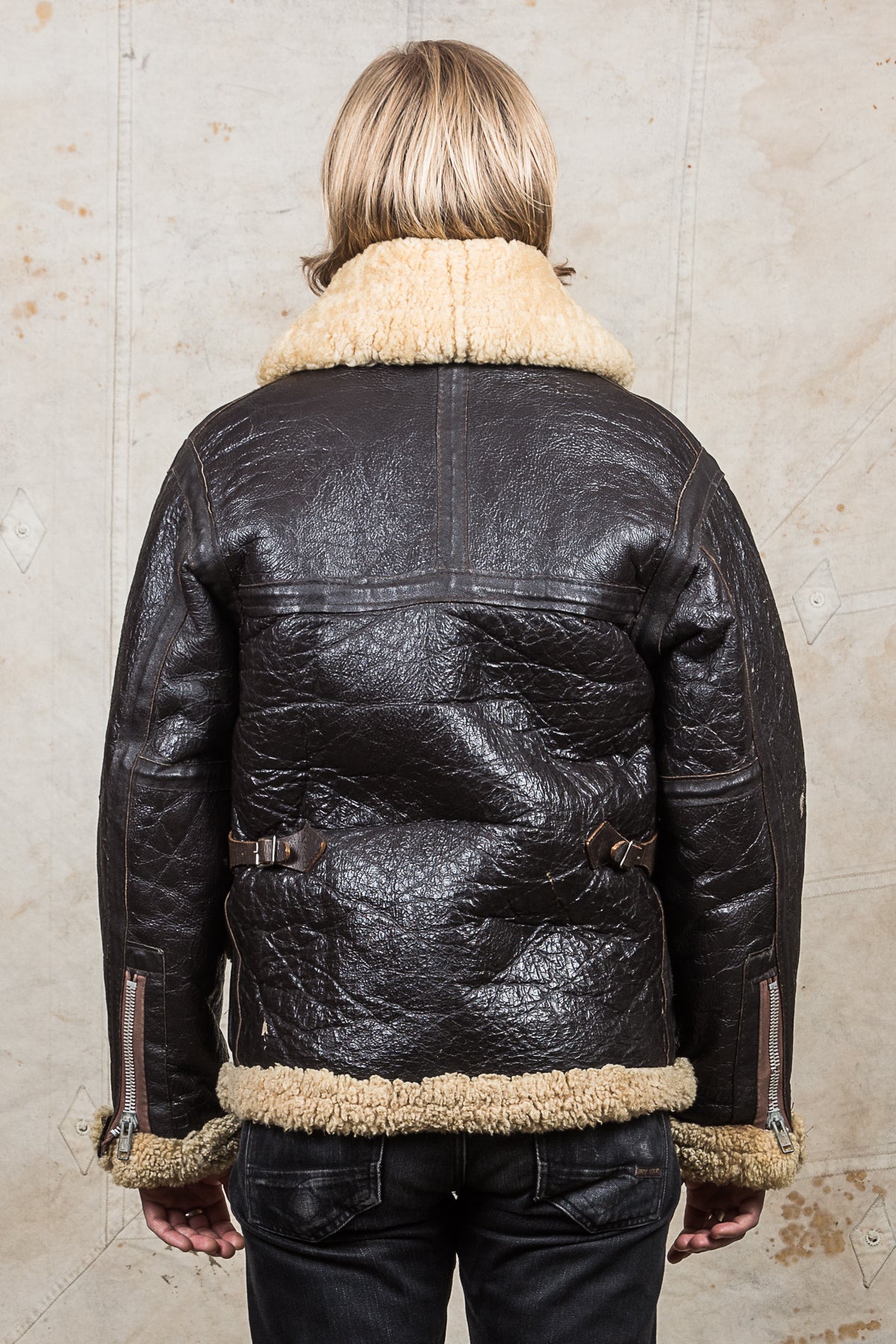 Vintage 1950s Sheepskin Mark VI Flying Jacket
