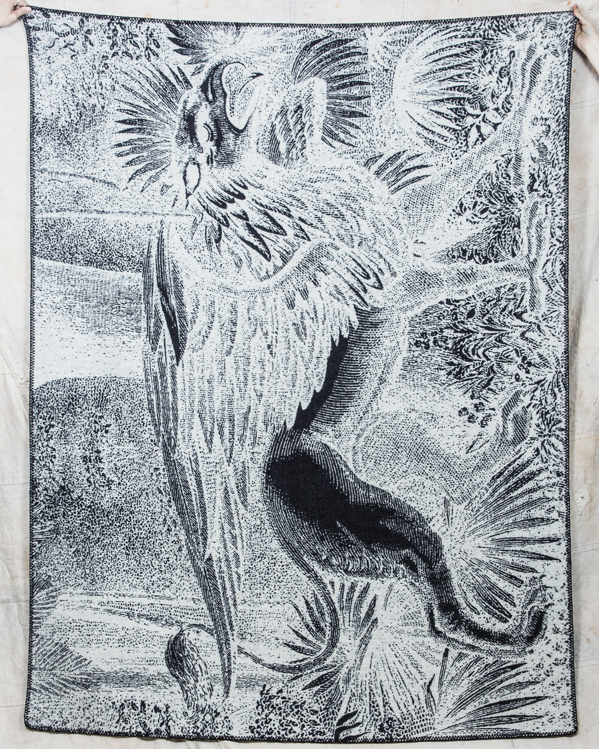 Indigofera Pure Wool Blanket Gryphon Logo