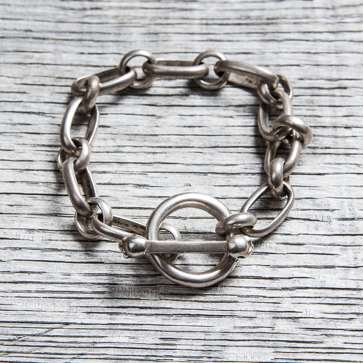 Second Hand Silver Chain Skull Bracelet