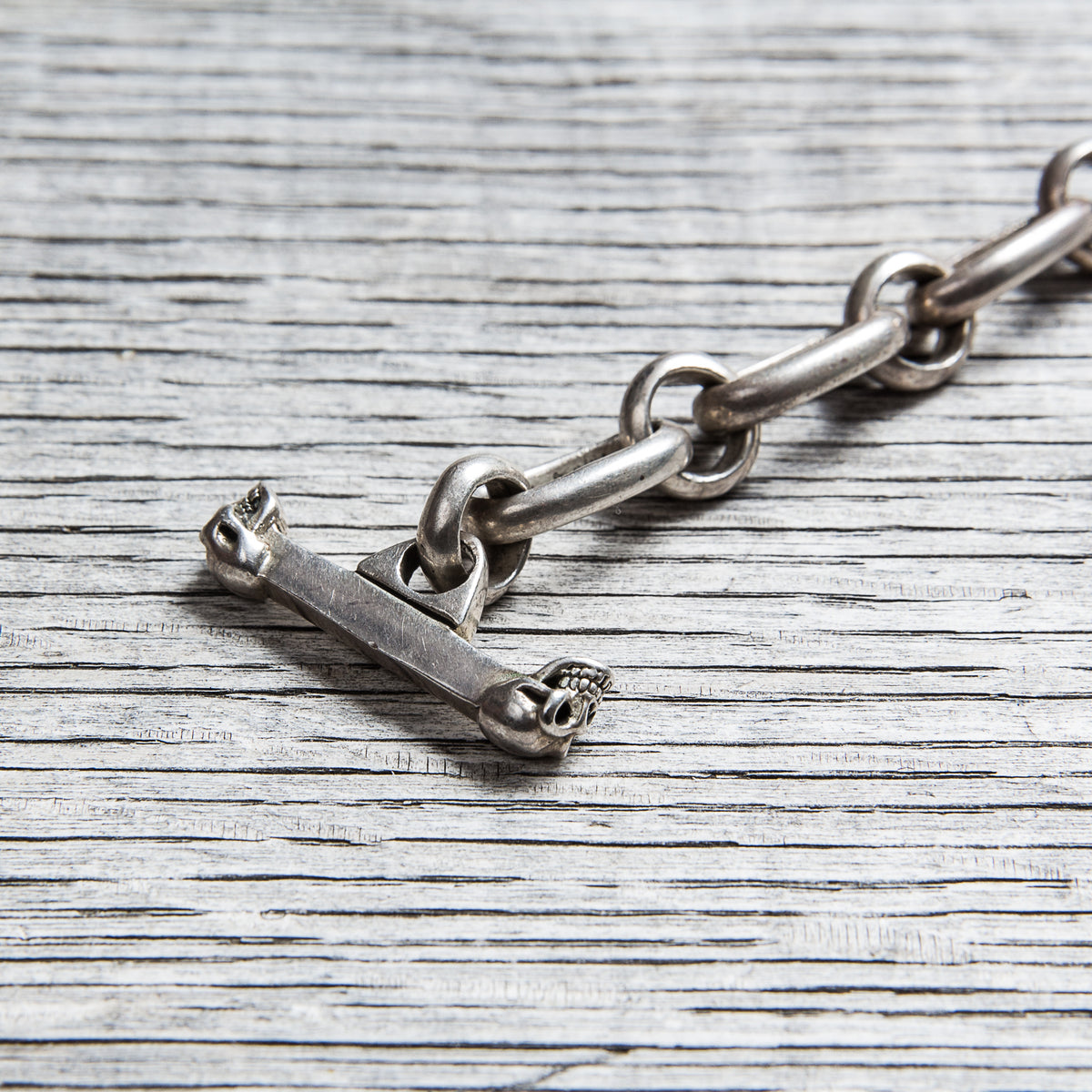 Second Hand Silver Chain Skull Bracelet