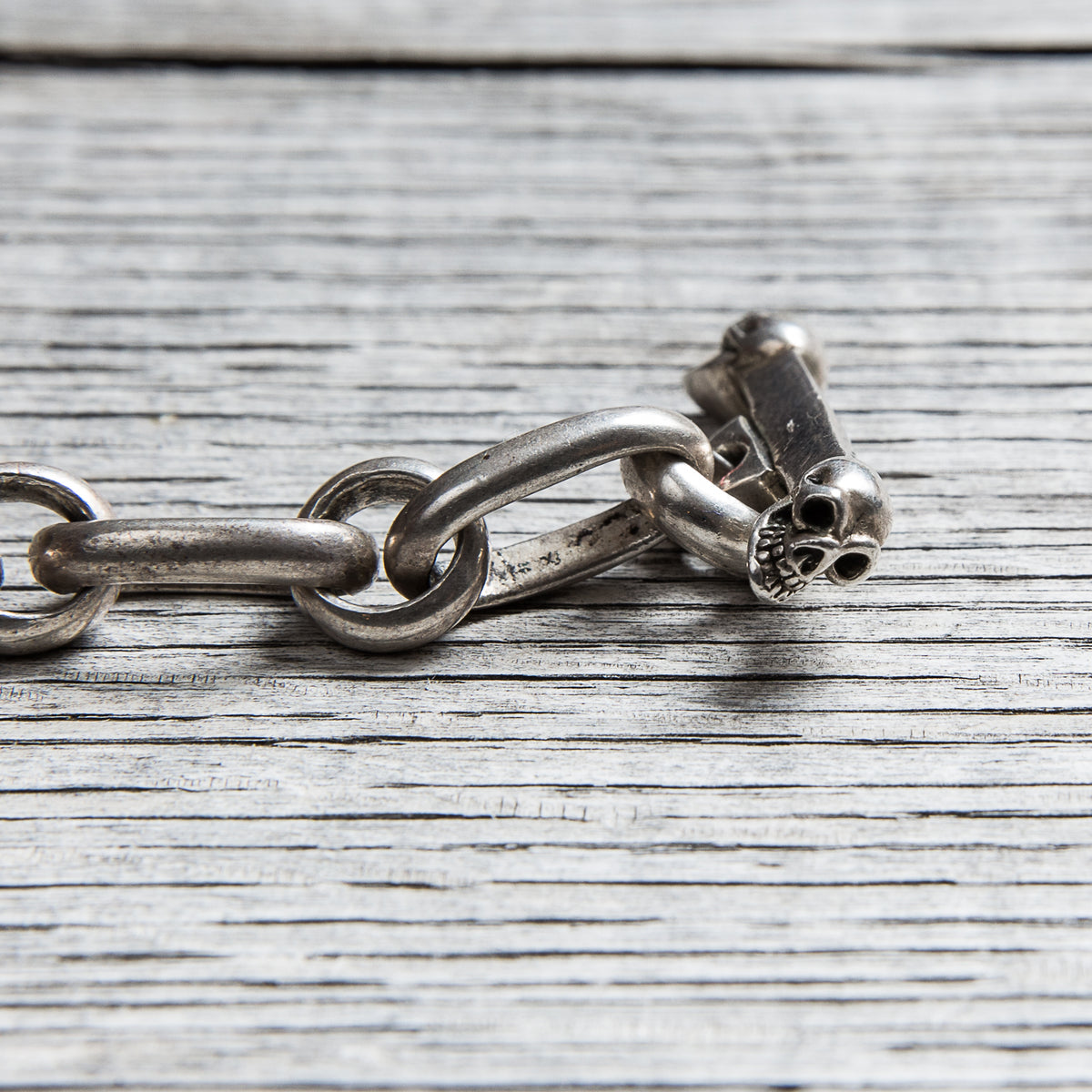 Second Hand Silver Chain Skull Bracelet