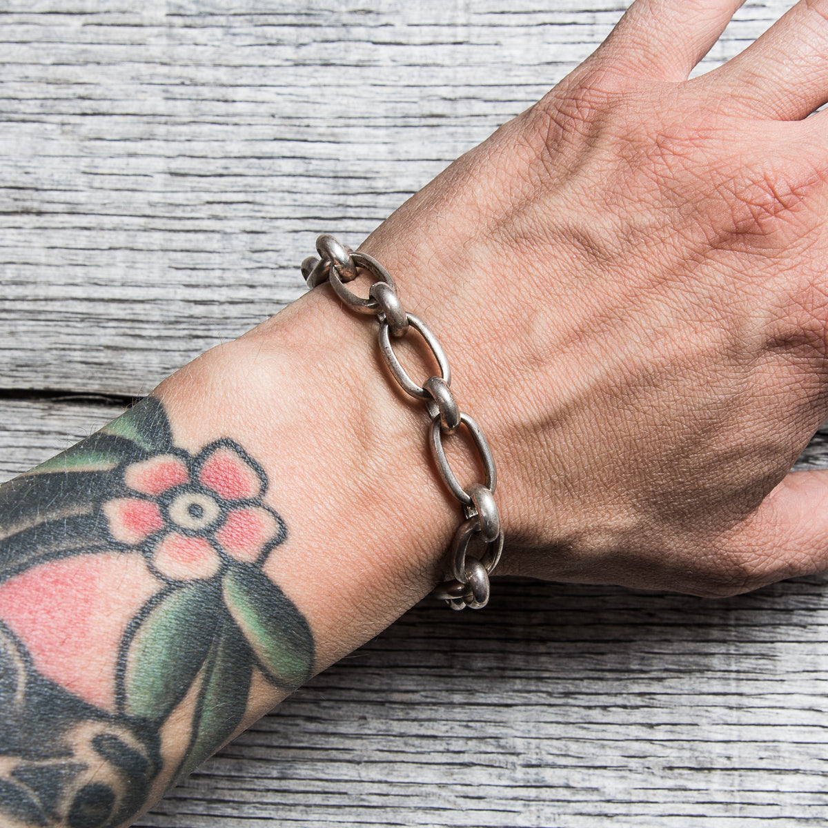 Second Hand Silver Chain Skull Bracelet