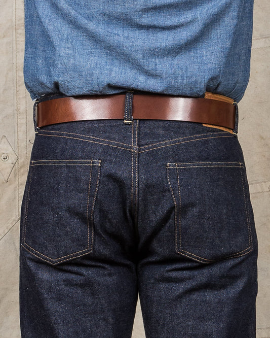 Indigofera Danko Two Prong Leather Belt Brown