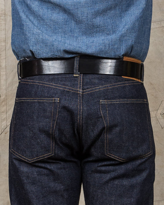 Indigofera Levon Leather Belt Black