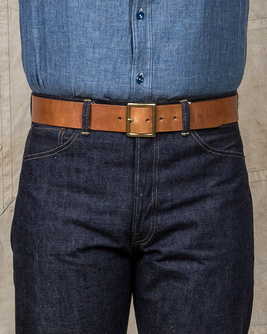 Indigofera Levon Leather Belt Light Brown