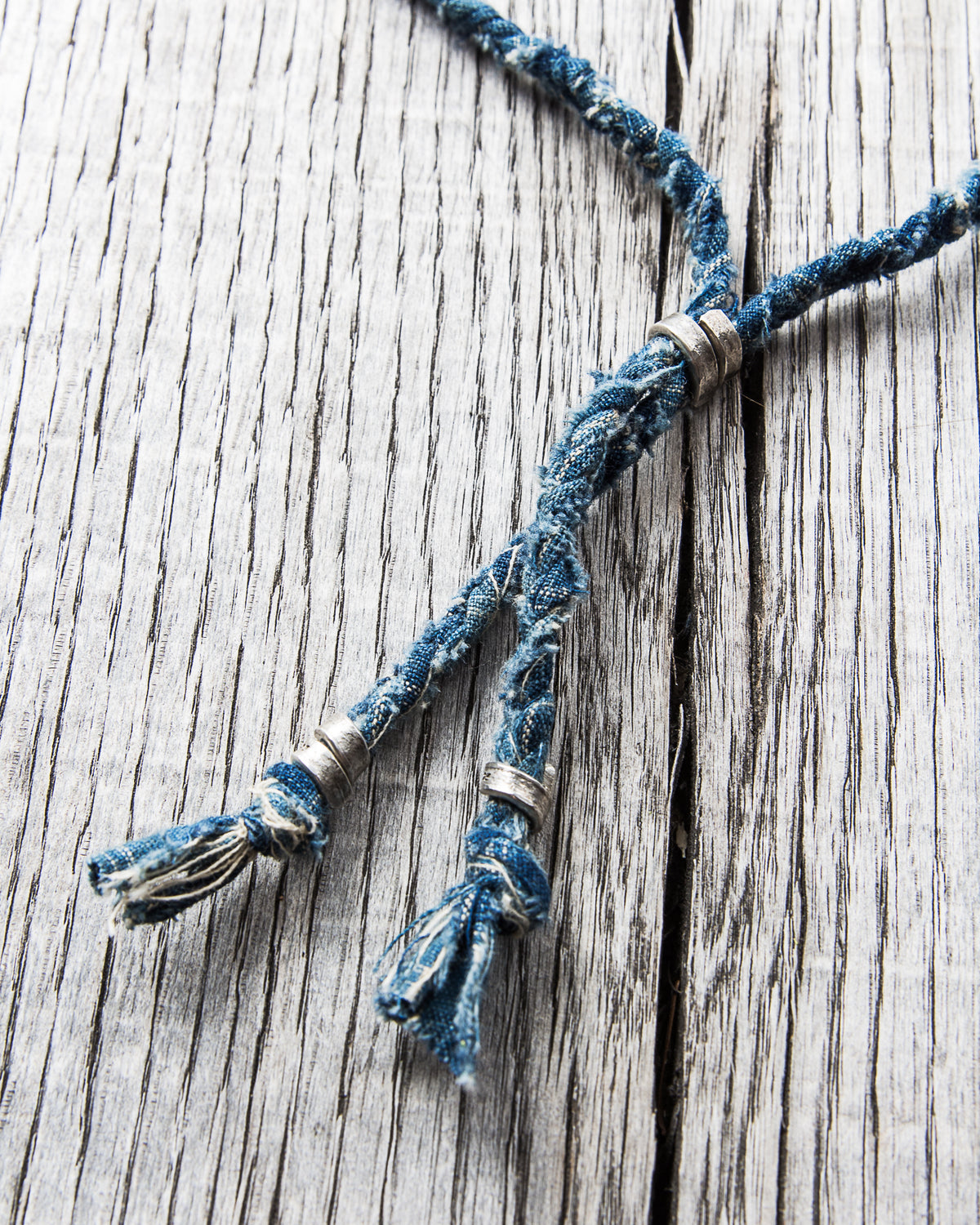 Tenable Crafts Indigo Braided Silver Necklace #206