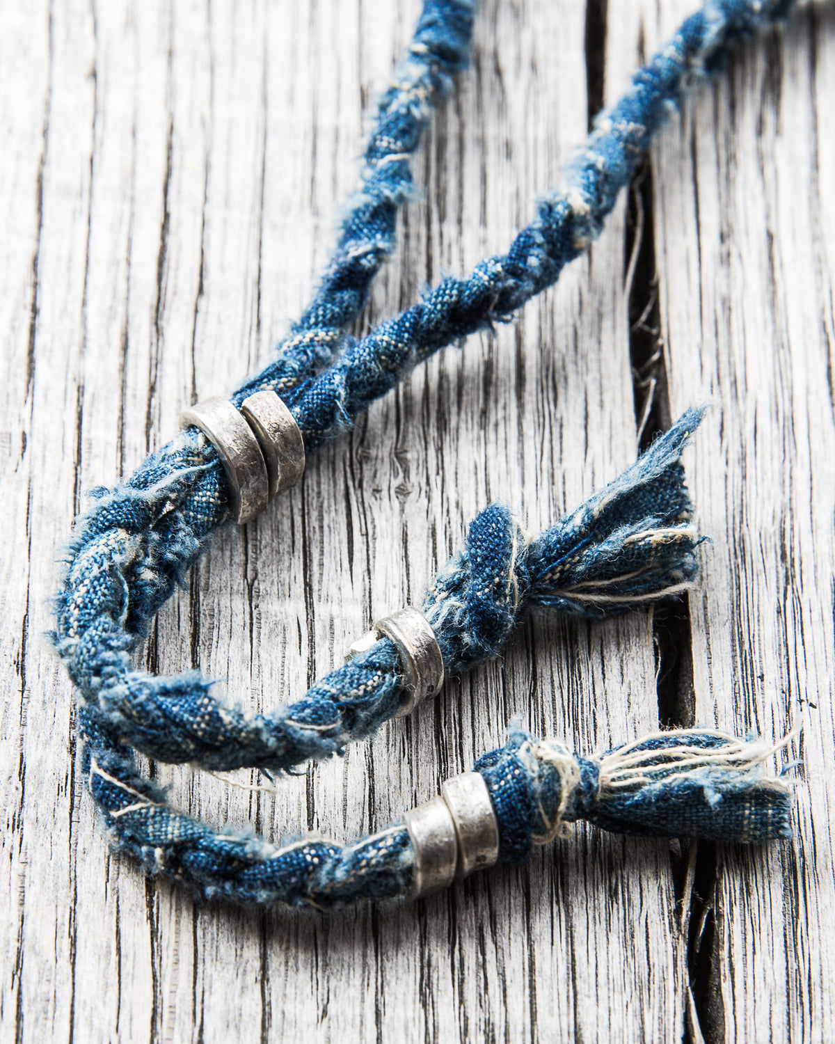 Tenable Crafts Indigo Braided Silver Necklace #206