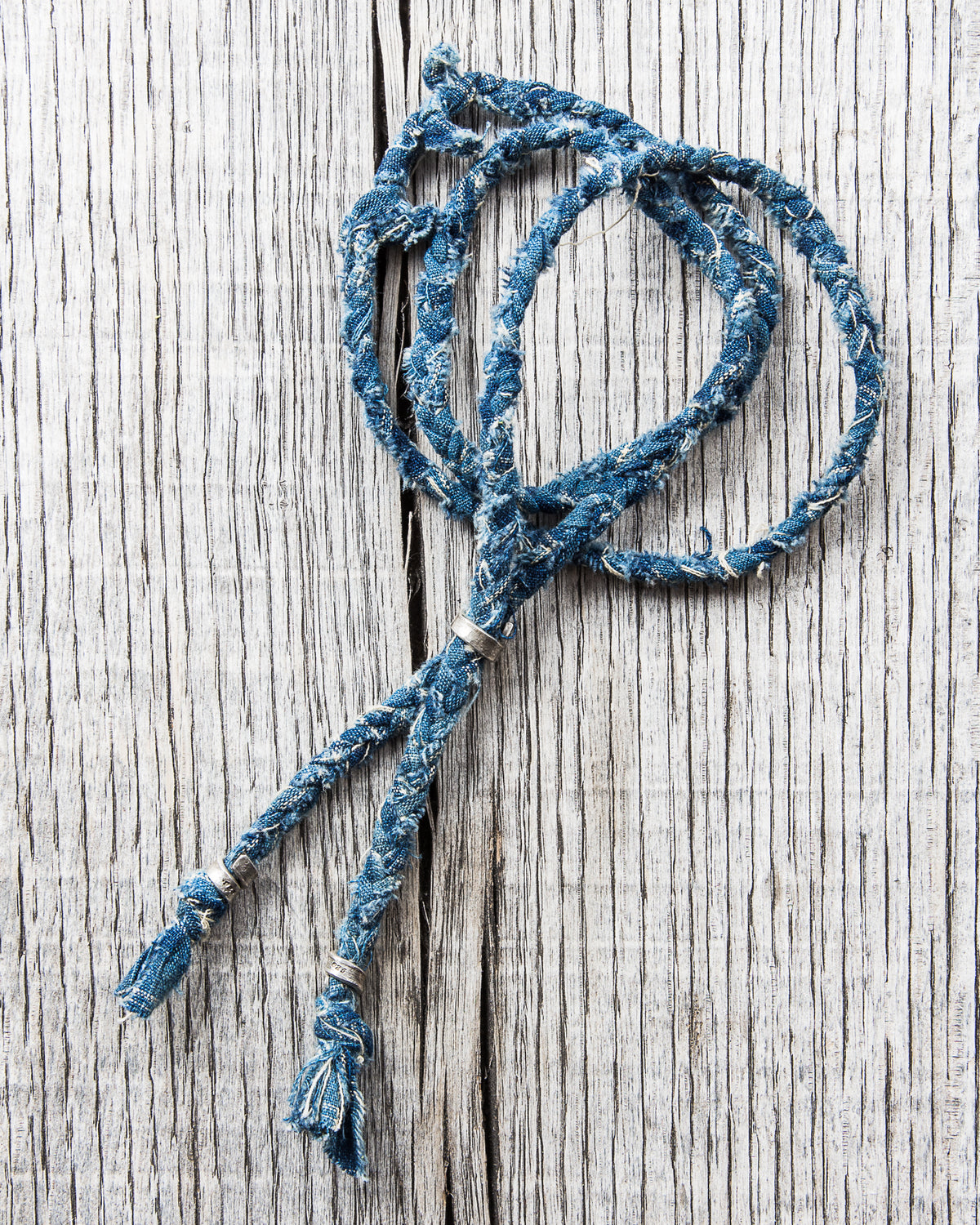 Tenable Crafts Indigo Braided Silver Necklace #206