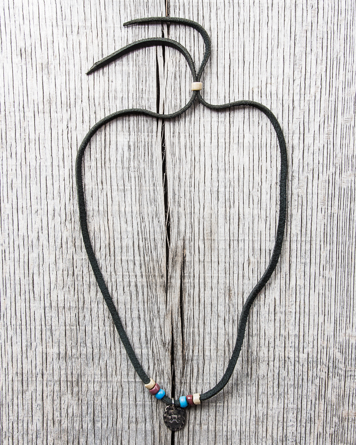 Tenable Crafts Leather and Silver Horse Pendant Necklace #187