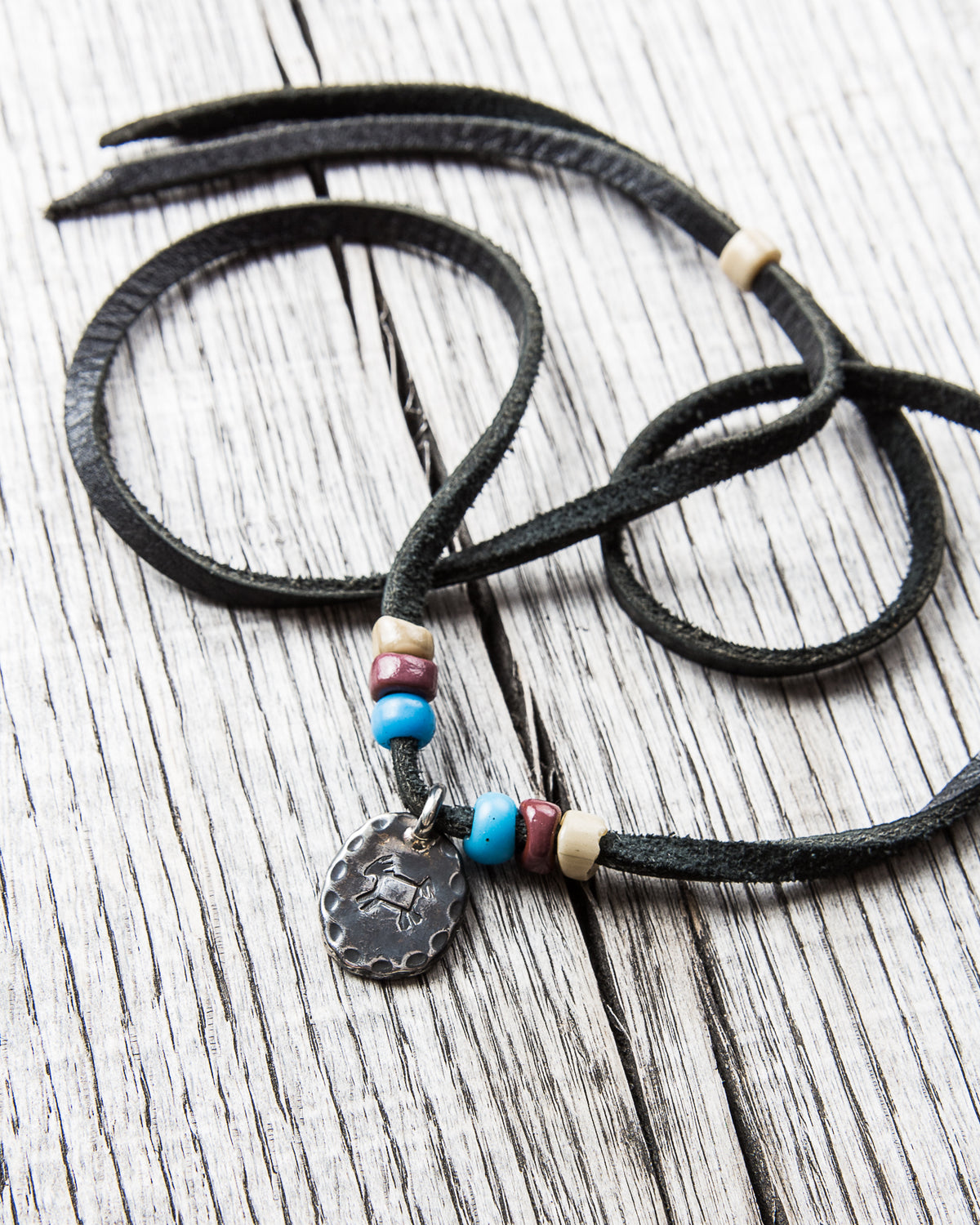 Tenable Crafts Leather and Silver Horse Pendant Necklace #187