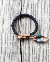Tenable Crafts Indigo Braid and Silver Concha Button Bracelet #183