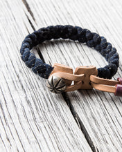 Tenable Crafts Indigo Braid and Silver Concha Button Bracelet #183