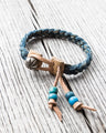Tenable Crafts Indigo Braid and Silver Concha Button Bracelet #182