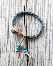 Tenable Crafts Indigo Braid and Silver Concha Button Bracelet #182