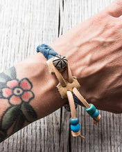 Tenable Crafts Indigo Braid and Silver Concha Button Bracelet #182