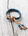 Tenable Crafts Indigo Braid and Silver Concha Button Bracelet #185