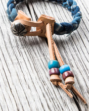 Tenable Crafts Indigo Braid and Silver Concha Button Bracelet #185
