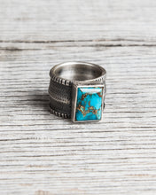 Tenable Crafts Thick Band & Turquoise Silver Ring #190