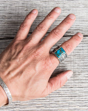 Tenable Crafts Thick Band & Turquoise Silver Ring #190