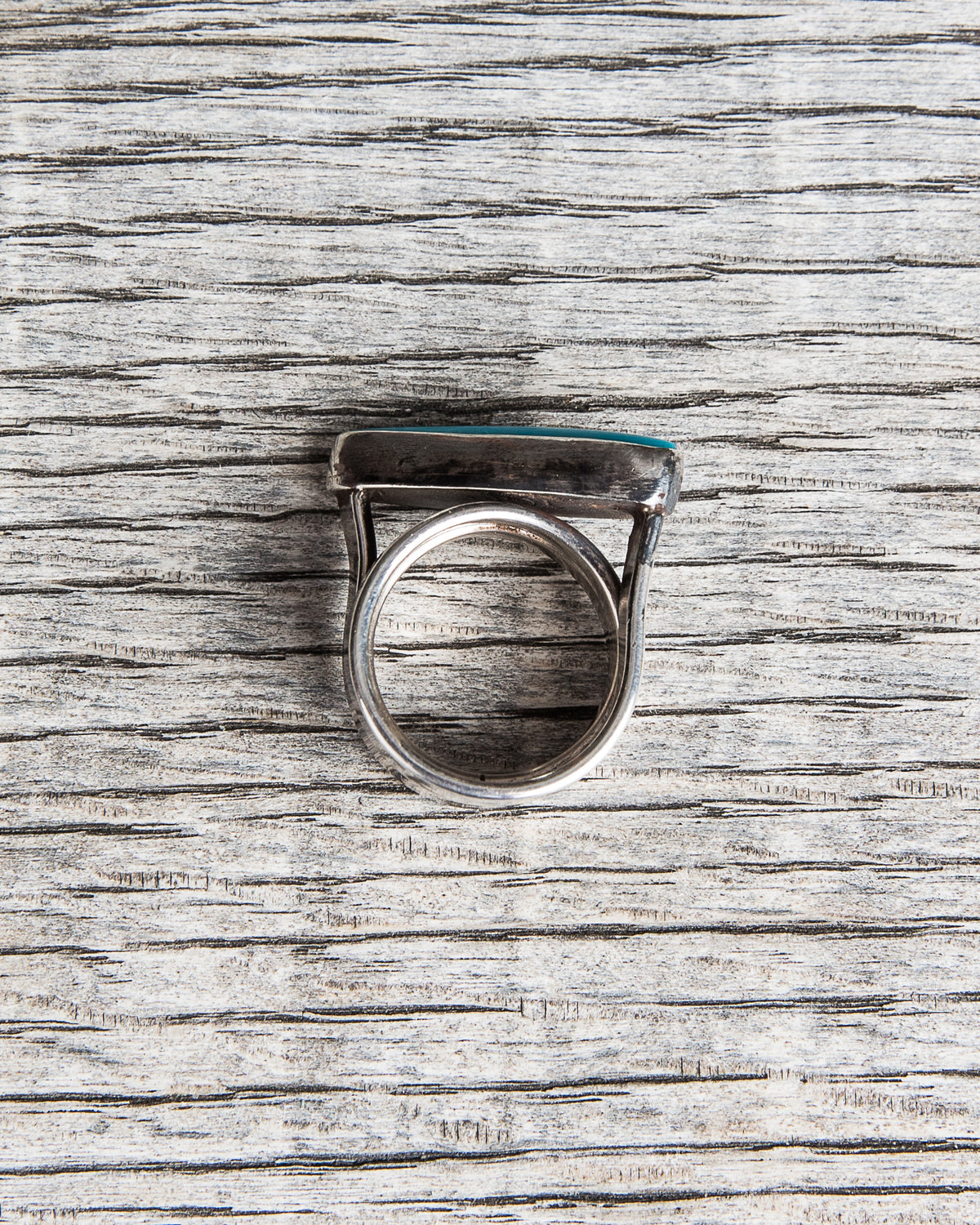 Tenable Crafts Silver Twist Turquoise Ring #193
