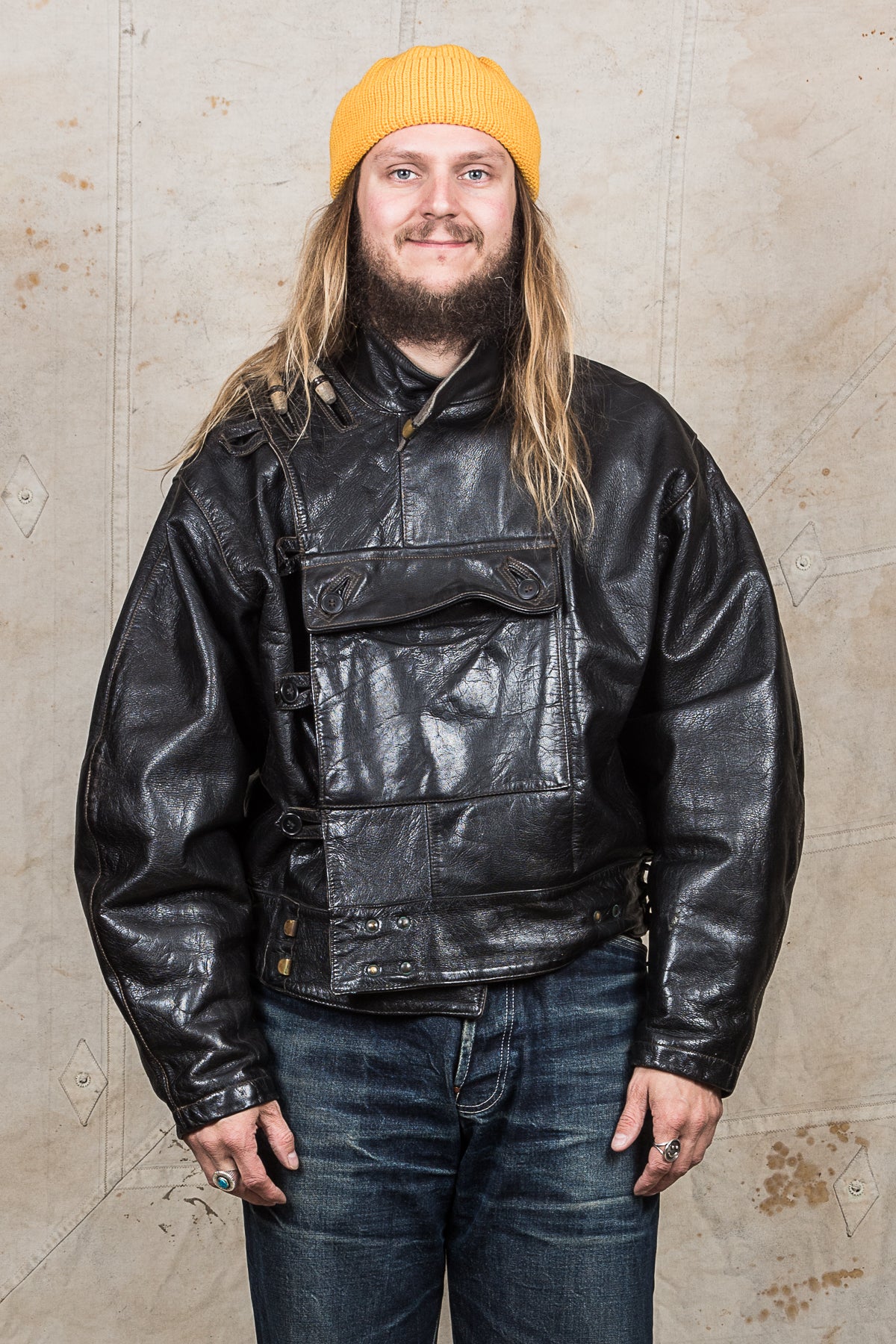 Vintage Swedish Army Dispatch Riders Leather Jacket 
