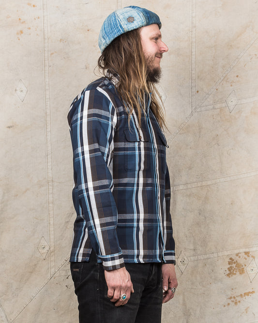 Indigofera Webster Shirt Blue Flannel Check