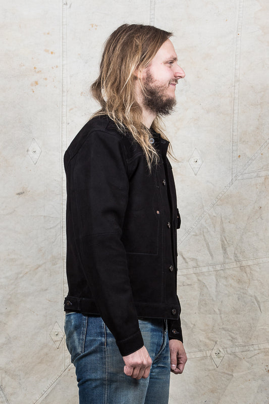 Indigofera Grant Black Nubuck Leather