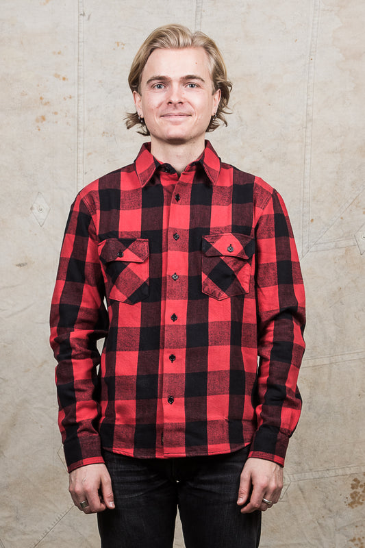 Indigofera Norris Flannel Shirt Red / Black