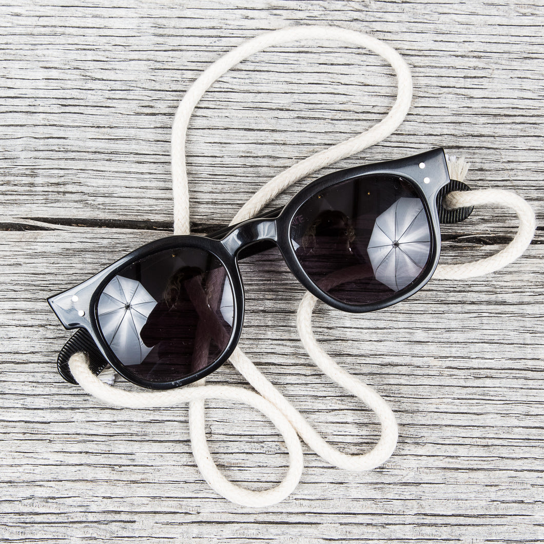 Tender Slimmer Flat Tops Spectacles Frames Black Cotton Acetate Sunglasses