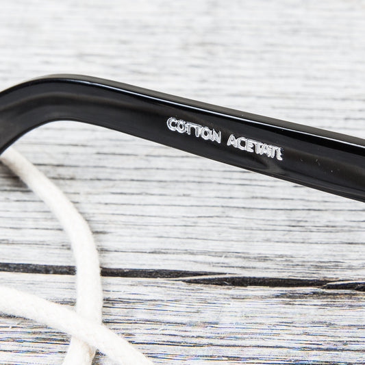 Tender Flat Tops Spectacles Frames Black Cotton Acetate Sunglasses