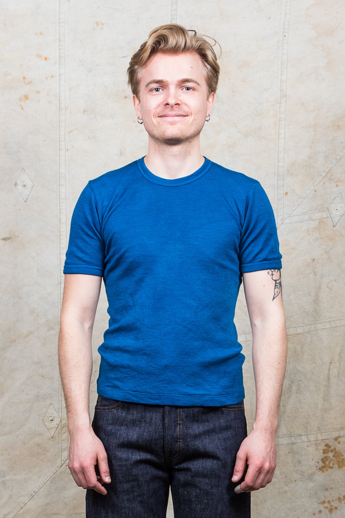 Blue Highway Clothing Indigo Dyed Wool T-Shirt Made in Sweden