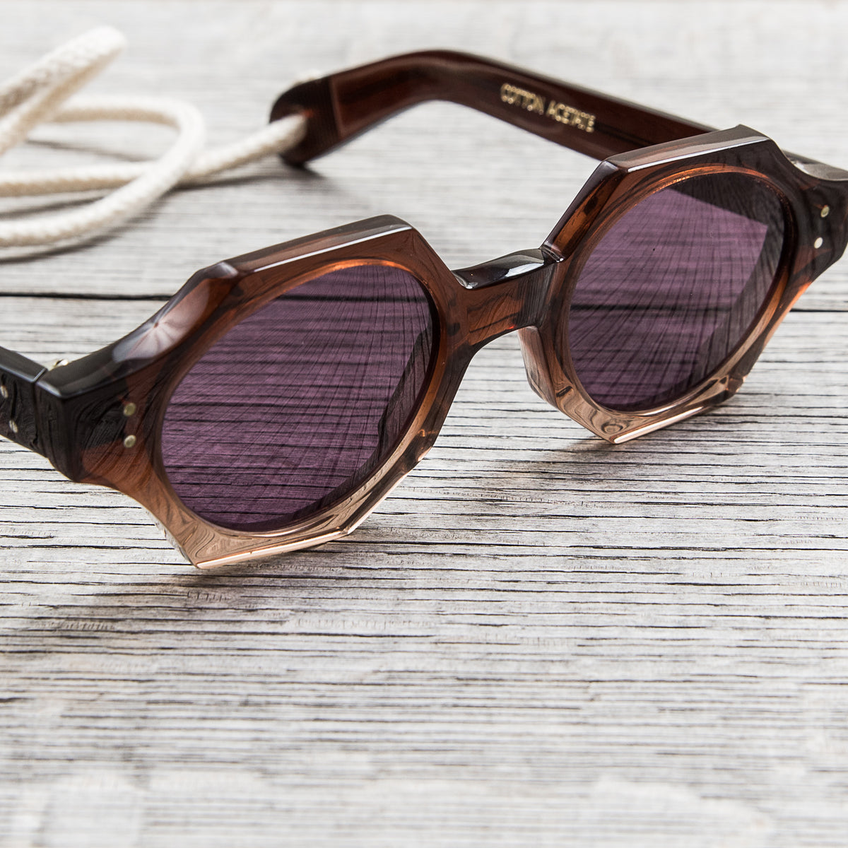 Tender Octagon Sunglasses Graded Earl Grey Cotton Acetate