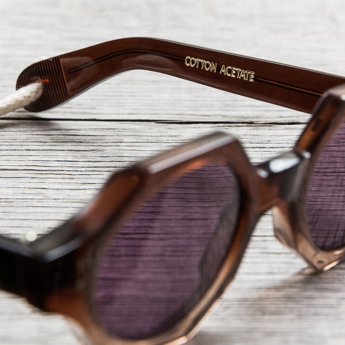 Tender Octagon Sunglasses Graded Earl Grey Cotton Acetate