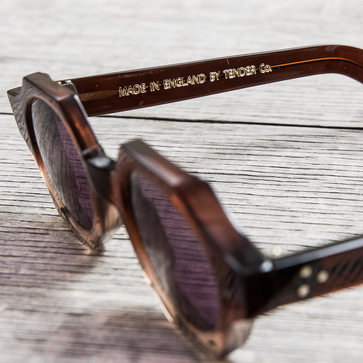 Tender Octagon Sunglasses Graded Earl Grey Cotton Acetate